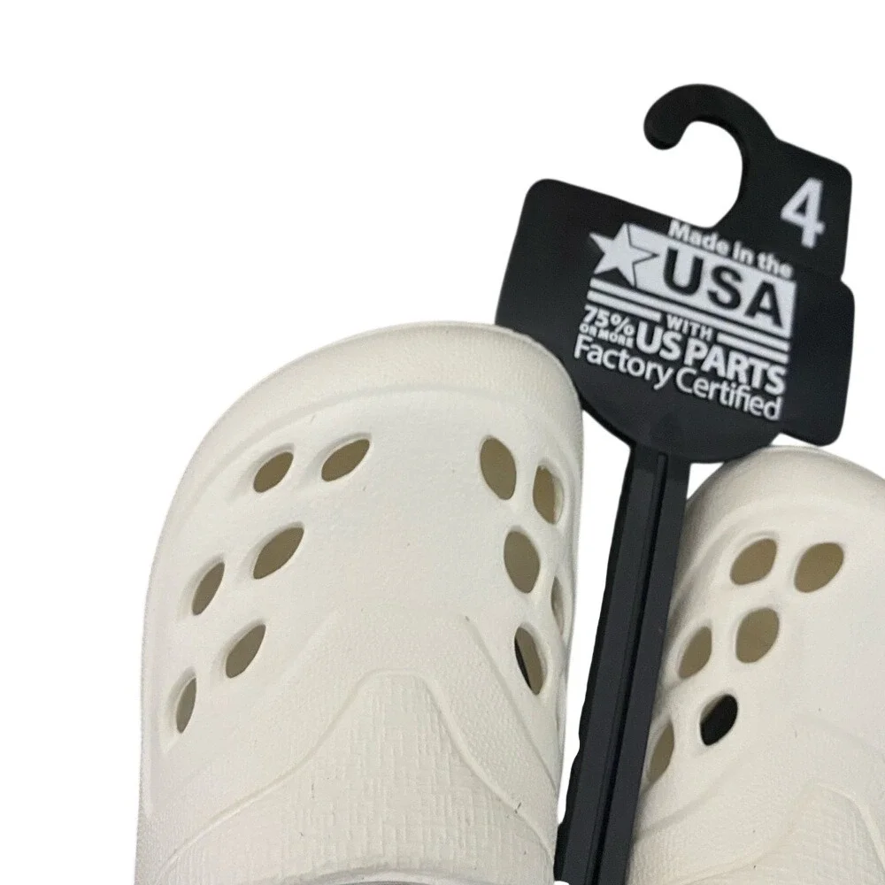 Wonder Nation Toddler‎ White Clogs Slip On Water Shoes Size 4 NWT USA Made